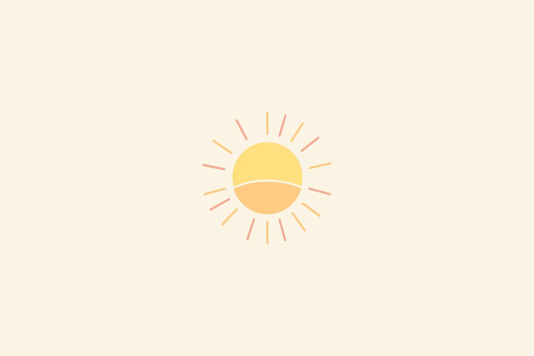 Minimalist Sunshine Clipart with Warm Golden Rays Spreading Cheerful Energy