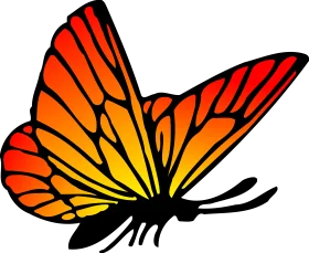 Monarch Butterfly Clipart - Radiant Orange and Yellow Wing Design
