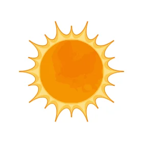 Radiant Golden Sunshine Clipart with Pointed Rays Illuminating Artistic Design