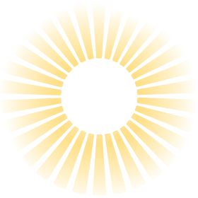 Radiant Sunshine Clipart with Soft Yellow Luminous Rays Spreading Outward
