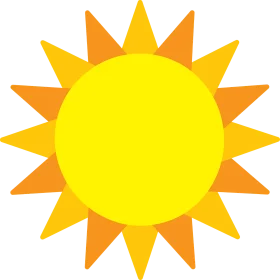 Radiant Yellow and Orange Sunburst Clipart Illustration with Sharp Pointed Rays