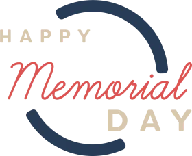 Elegant Memorial Day Clipart Design with Stylish Typography and Curved Elements
