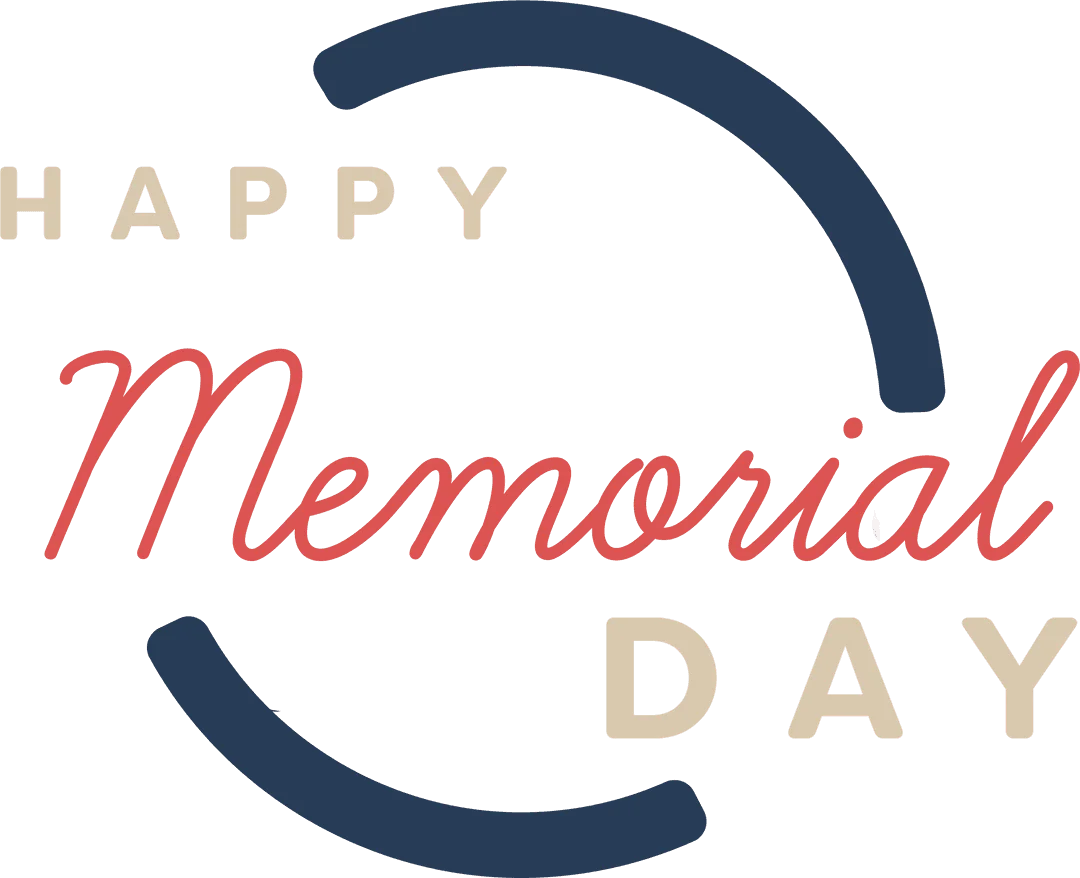 Elegant Memorial Day Clipart Design with Stylish Typography and Curved Elements