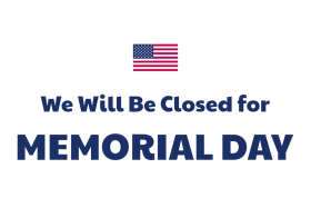 Memorial Day Closure Announcement Patriotic American Flag Clipart Design