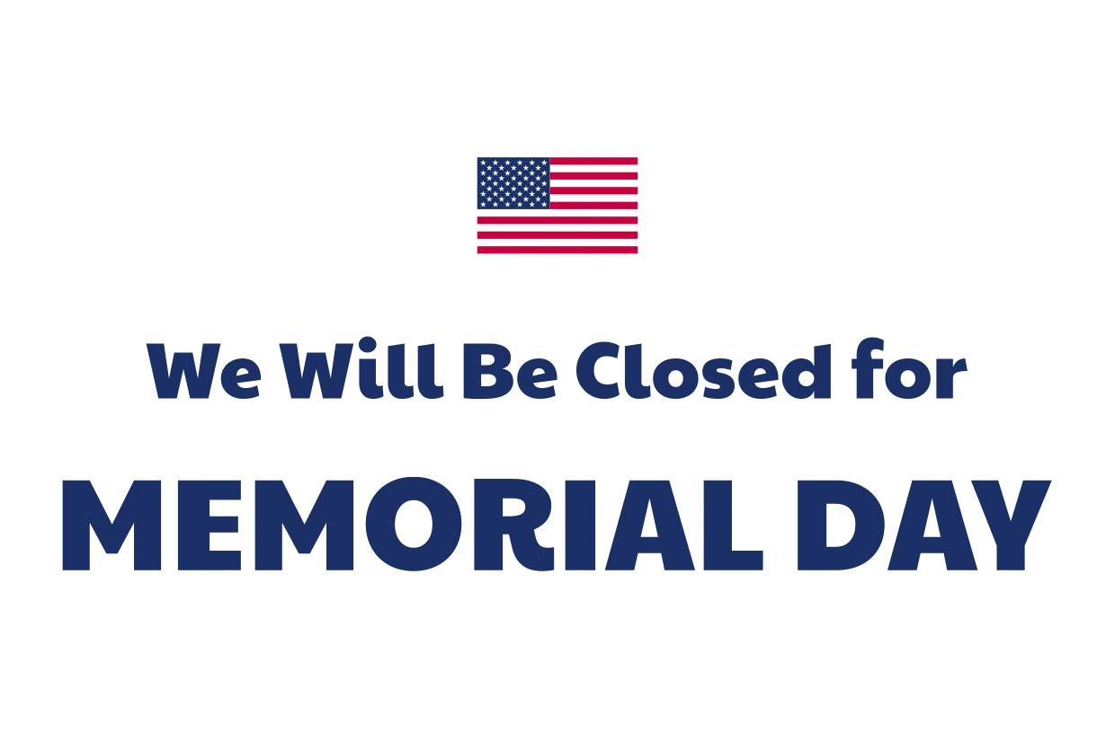 Memorial Day Closure Announcement Patriotic American Flag Clipart Design