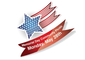 Memorial Day Community Observance Star-Spangled Patriotic Clipart Design