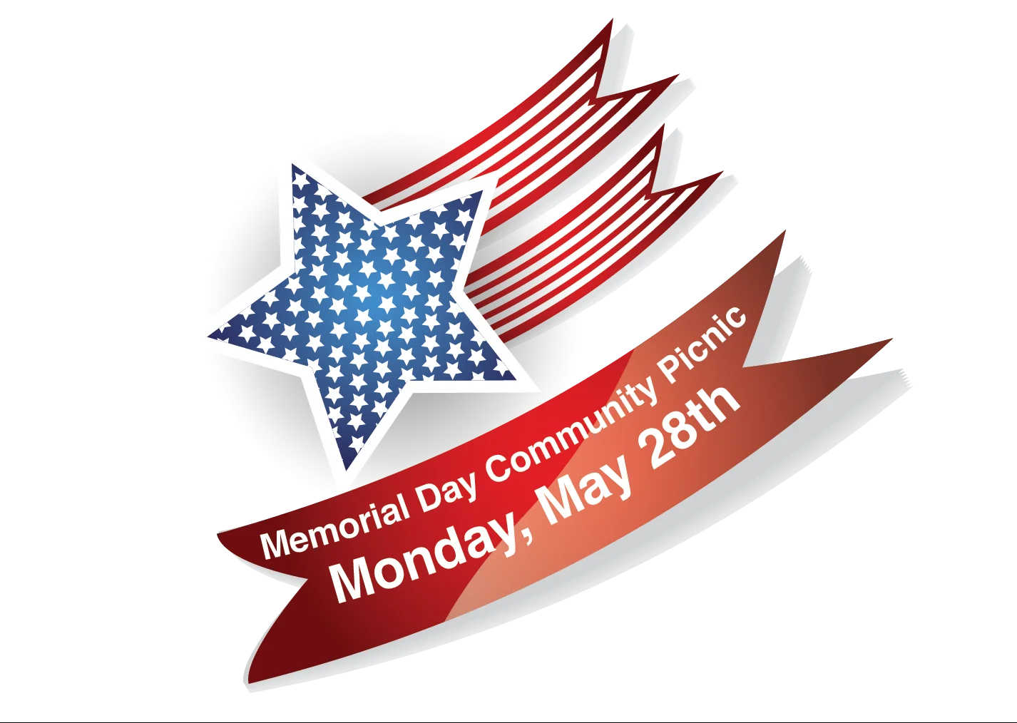 Memorial Day Community Observance Star-Spangled Patriotic Clipart Design