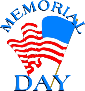 Memorial Day Patriotic American Flag Clipart Design in Bold Colors