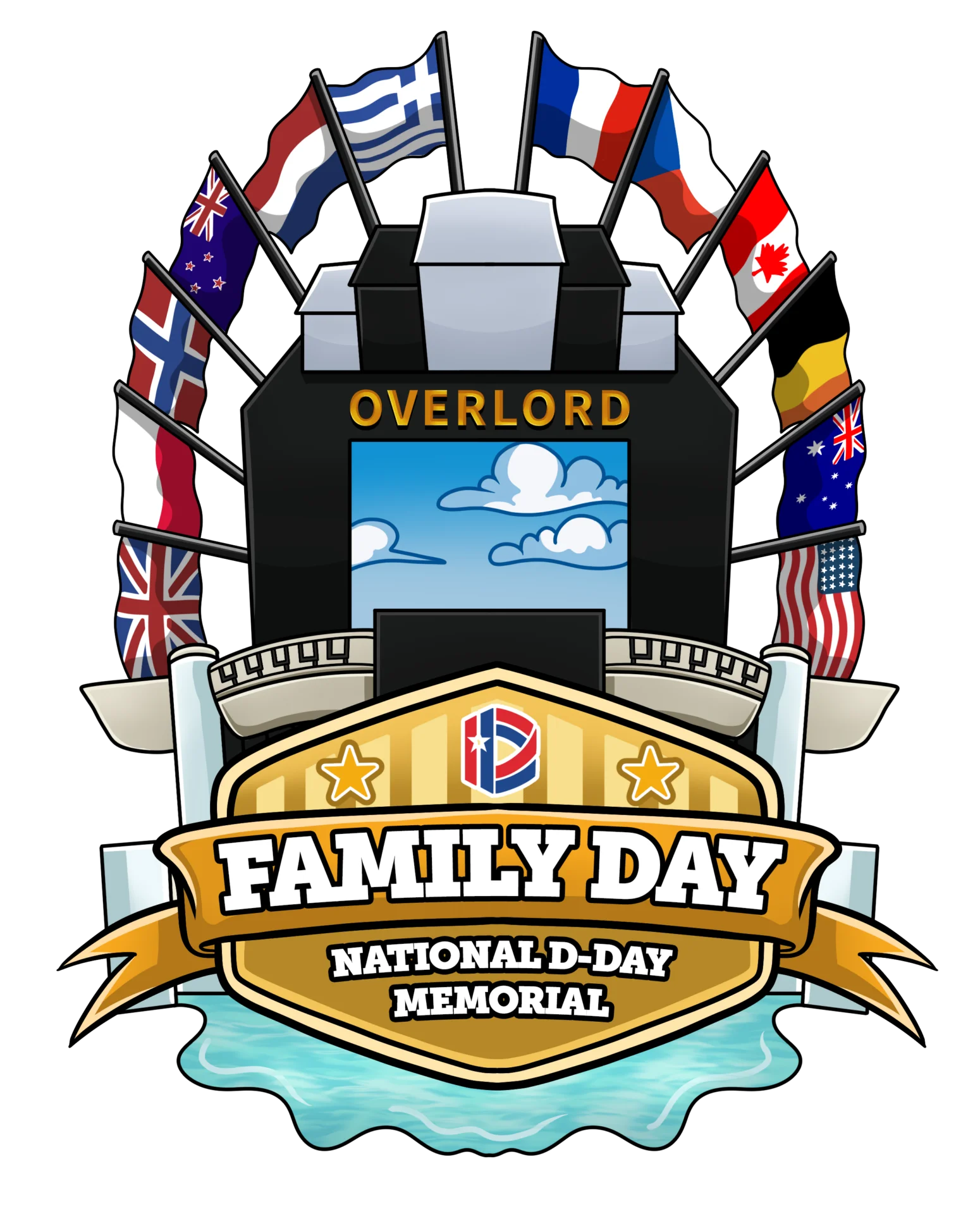 National D-Day Memorial Family Day Overlord Commemorative Clipart Design
