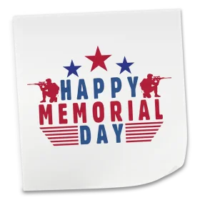 Patriotic Memorial Day Clipart Design with Soldiers and Stars