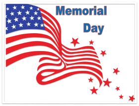 Patriotic Memorial Day Clipart Honoring American Heroes with Waving Flag Design