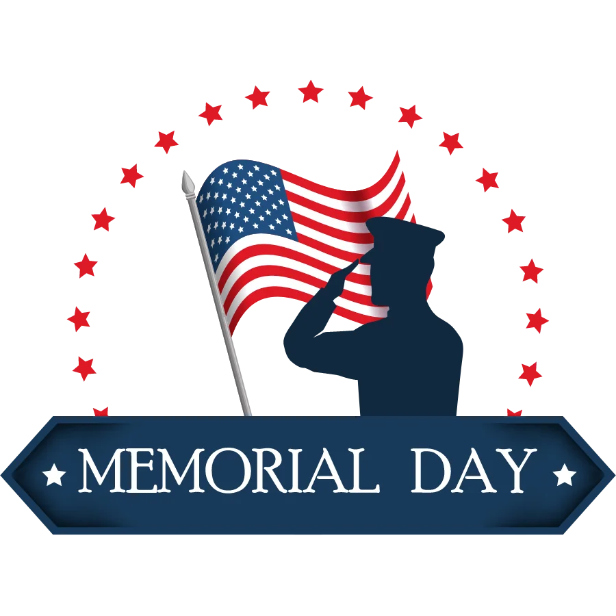 Patriotic Memorial Day Clipart Honoring Military Service and Sacrifice