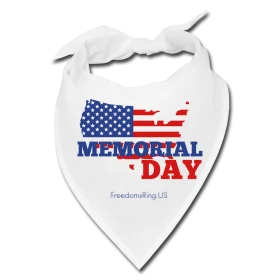Patriotic Memorial Day Commemorative Bandana USA Flag Silhouette Clipart Design
