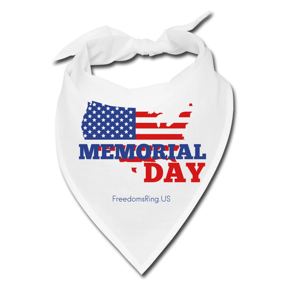 Patriotic Memorial Day Commemorative Bandana USA Flag Silhouette Clipart Design