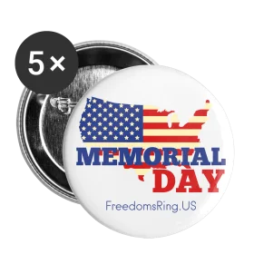 Patriotic Memorial Day Commemorative Button Clipart with US Flag Outline