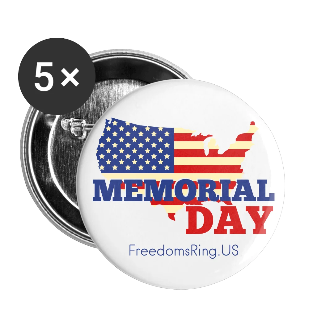 Patriotic Memorial Day Commemorative Button Clipart with US Flag Outline