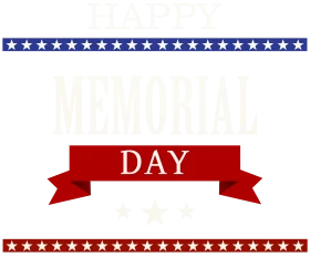 Patriotic Memorial Day Tribute Clipart with Stars and Ribbon Design