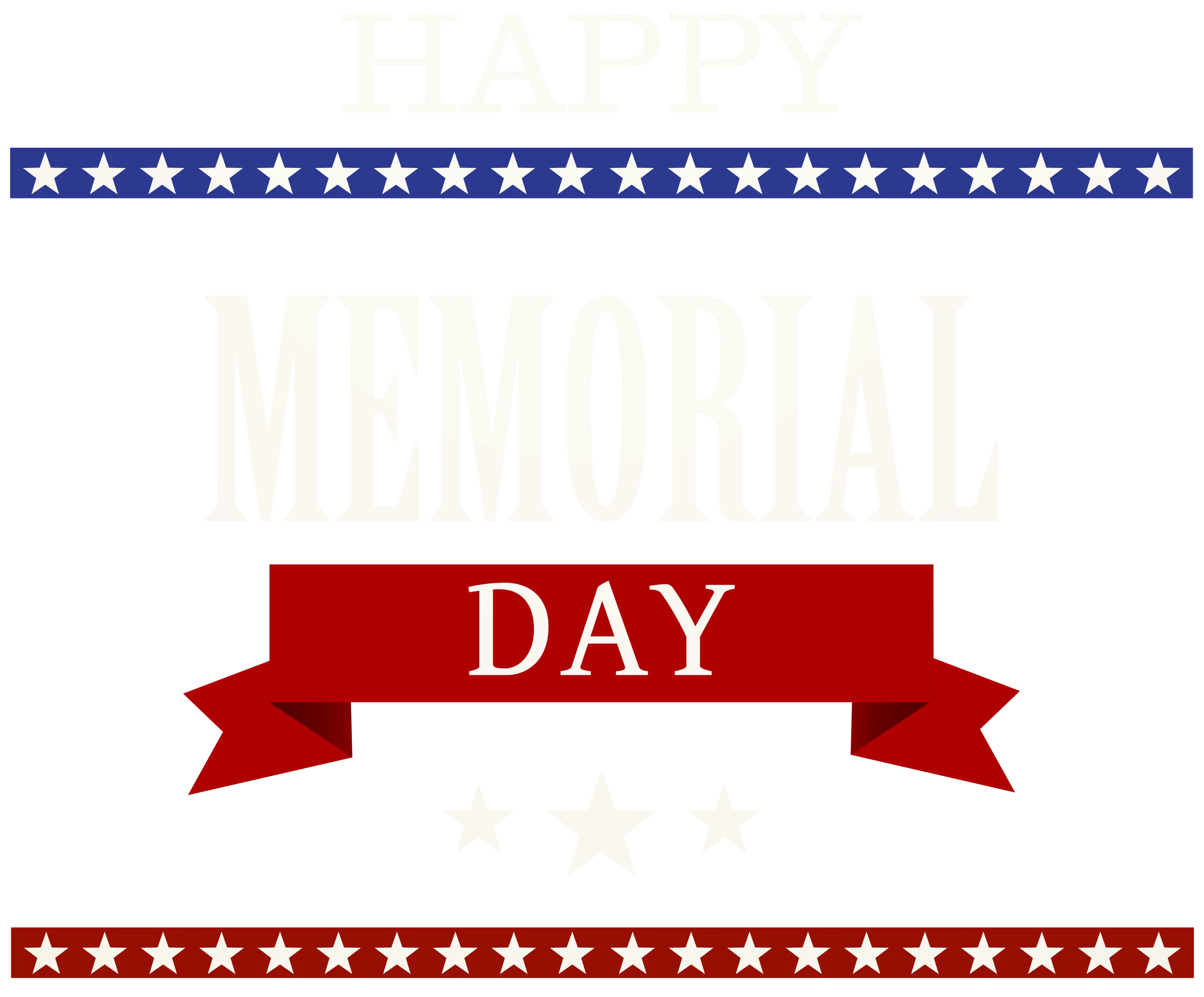 Patriotic Memorial Day Tribute Clipart with Stars and Ribbon Design