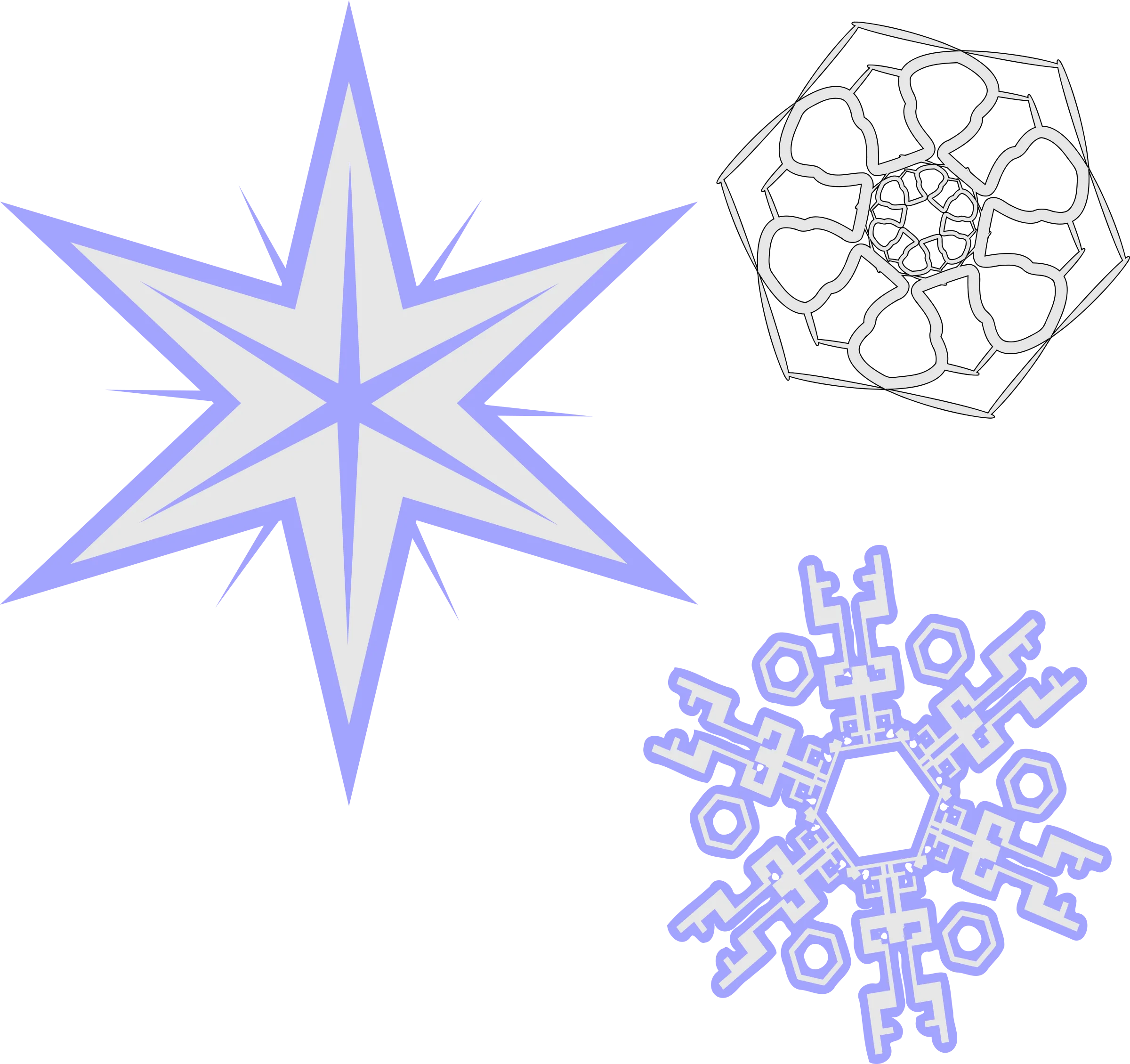 Delicate Winter Snowflake Clipart Collection with Geometric Symmetry and Intricate Design