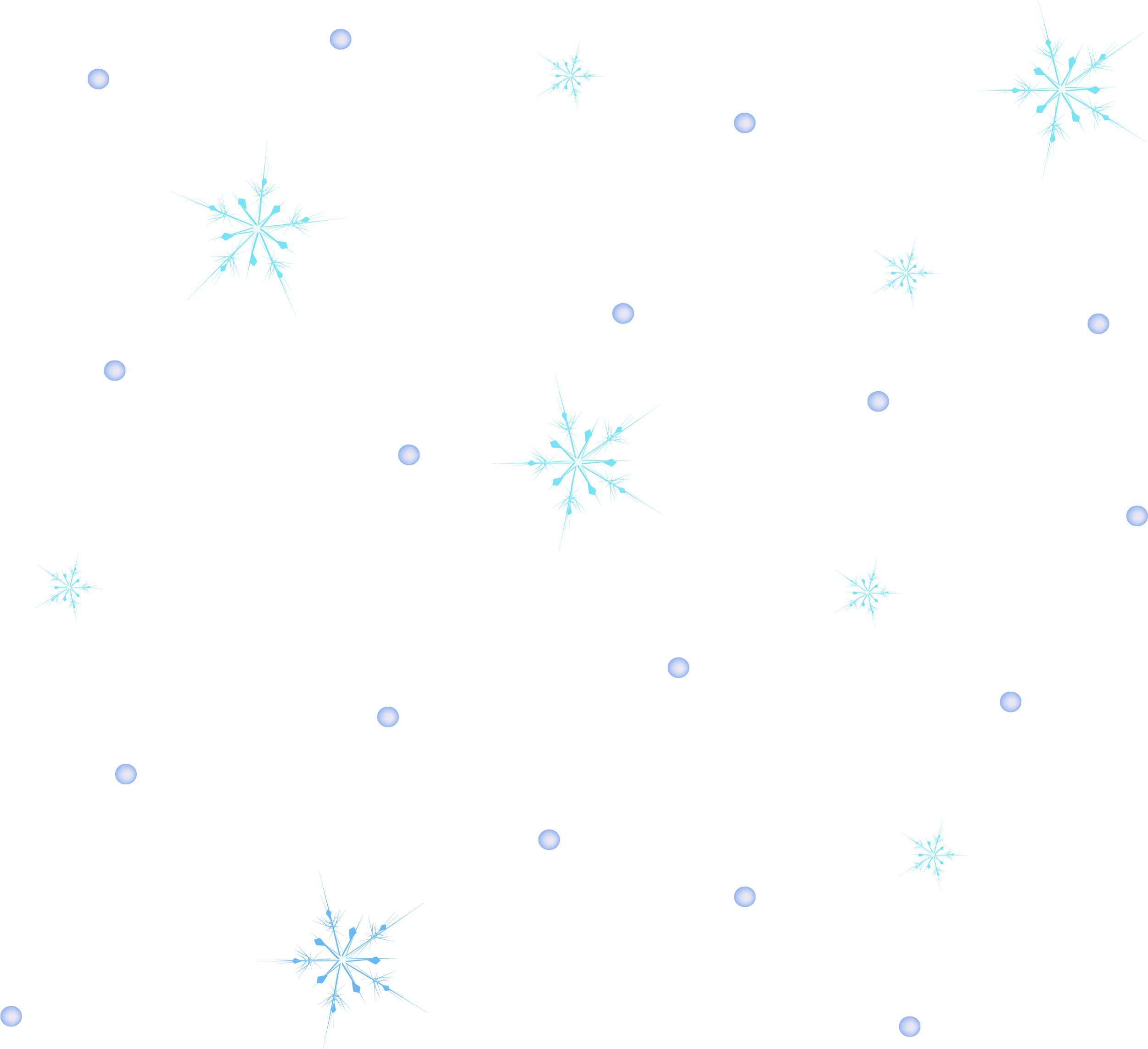 Delicate Winter Snowflakes Clipart on Soft White Background