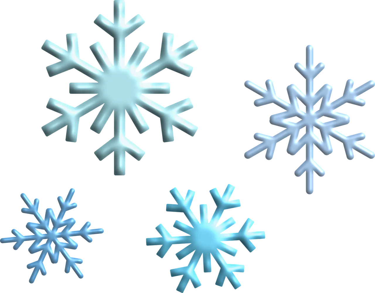 Frosty Blue Snowflake Clipart Collection: Delicate Winter Crystalline Designs