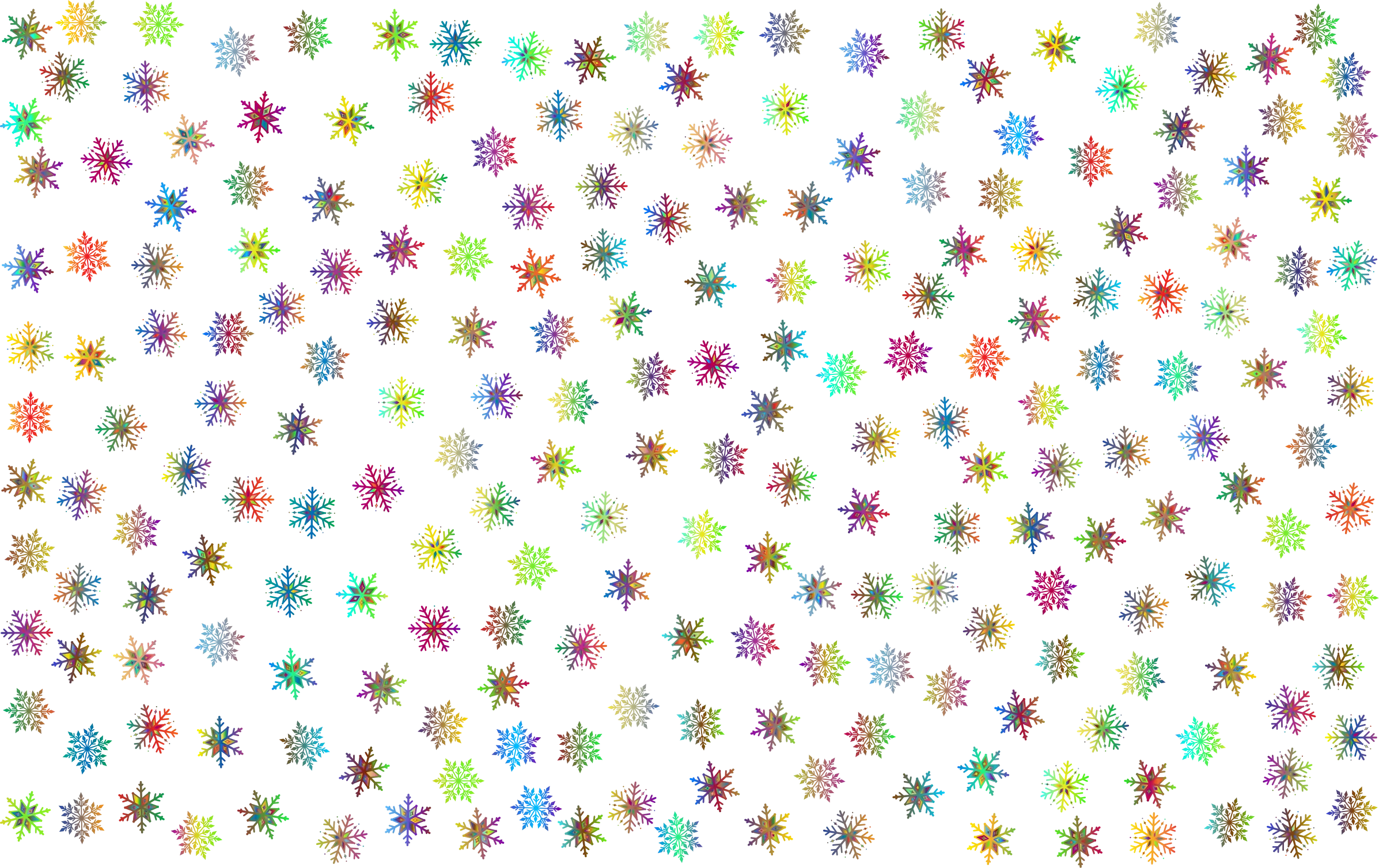 Whimsical Winter Wonderland Snowflakes Multicolor Clipart Collection