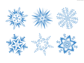Winter Magic: Delicate Blue Snowflake Clipart Collection for Frosty Designs