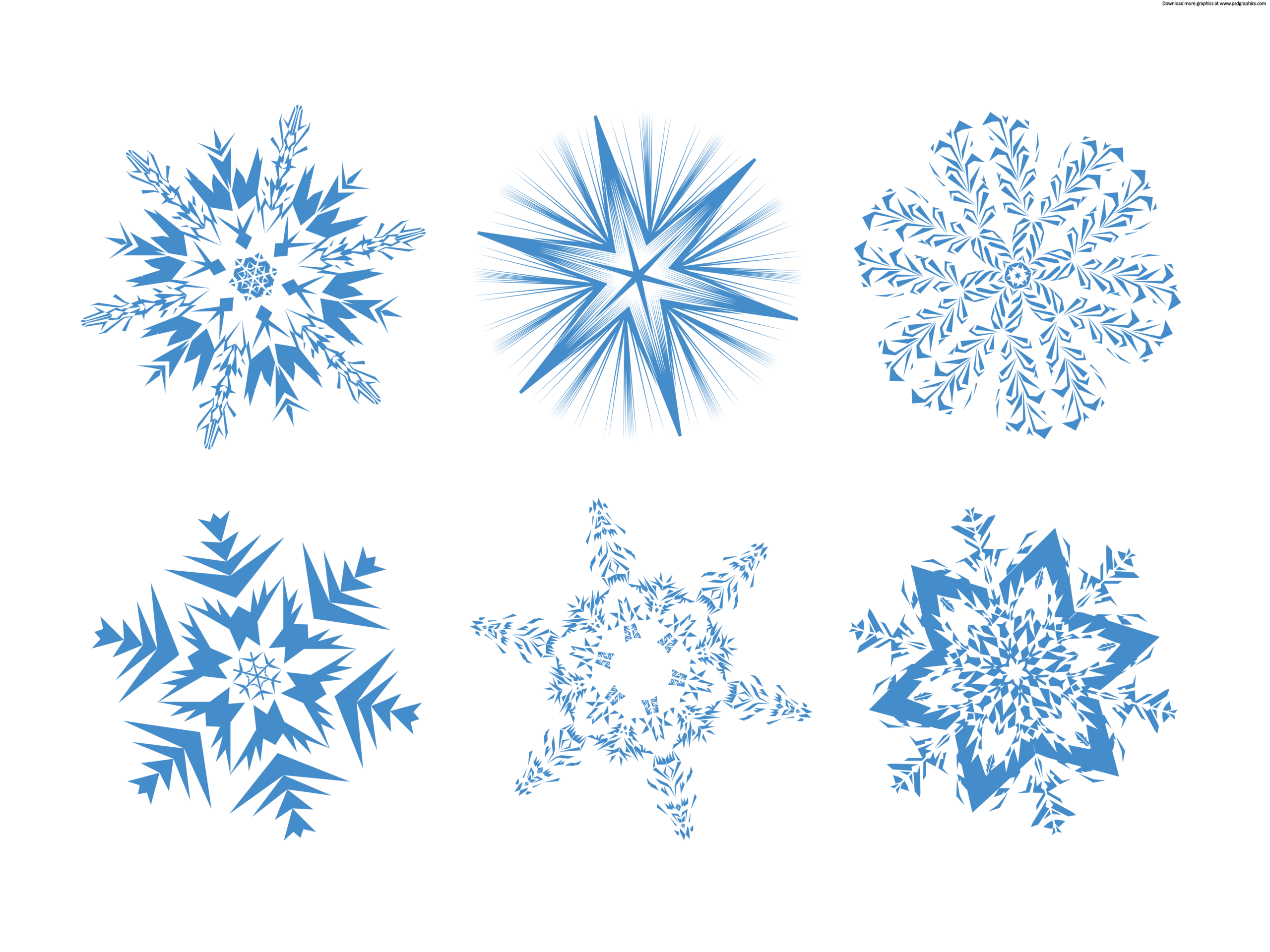 Winter Magic: Delicate Blue Snowflake Clipart Collection for Frosty Designs