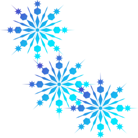 Winter Wonderland Symmetrical Snowflake Clipart Collection with Blue Gradient Design