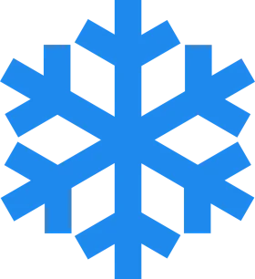 Azure Blue Geometric Snowflake Clipart Design with Precise Angular Symmetry