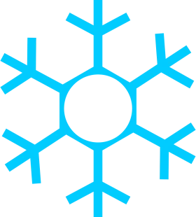 Delicate Azure Snowflake Clipart: Symmetrical Winter Crystal Design