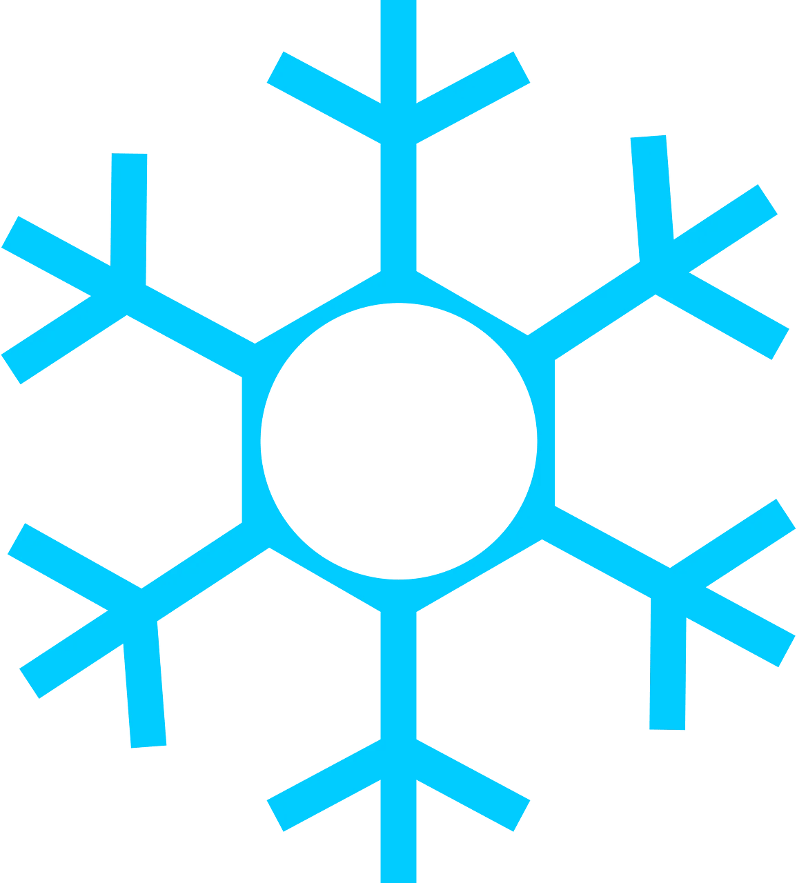 Delicate Azure Snowflake Clipart: Symmetrical Winter Crystal Design