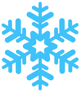 Elegant Blue Crystalline Snowflake Clipart: Winter's Delicate Geometric Symmetry