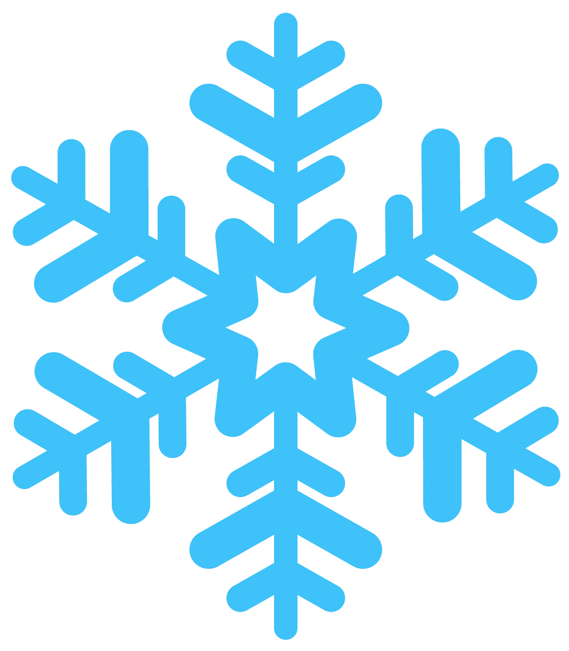 Elegant Blue Crystalline Snowflake Clipart: Winter's Delicate Geometric Symmetry