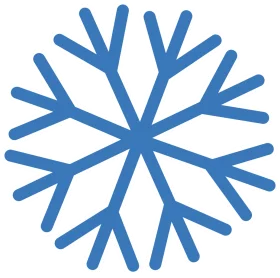Elegant Blue Winter Snowflake Crystalline Geometric Clipart Design