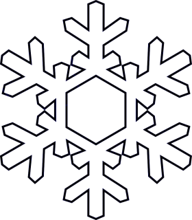 Elegant Geometric Snowflake Clipart: Symmetrical Winter Design Element