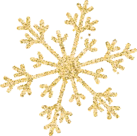 Elegant Gold Glitter Snowflake Clipart - Festive Winter Design Element