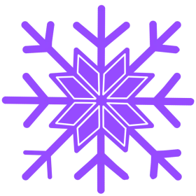 Elegant Purple Geometric Snowflake Clipart Design with Symmetrical Lines