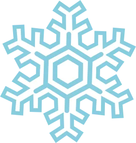 Geometric Crystalline Snowflake Clipart with Intricate Symmetrical Design