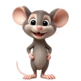 Adorable Cartoon Mouse Clipart: Charming 3D Animated Rodent Character Design
