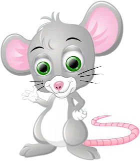 Adorable Cartoon Mouse Clipart with Big Eyes and Charming Personality