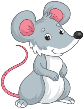 Adorable Gray and White Cartoon Mouse Clipart for Kids and Designers