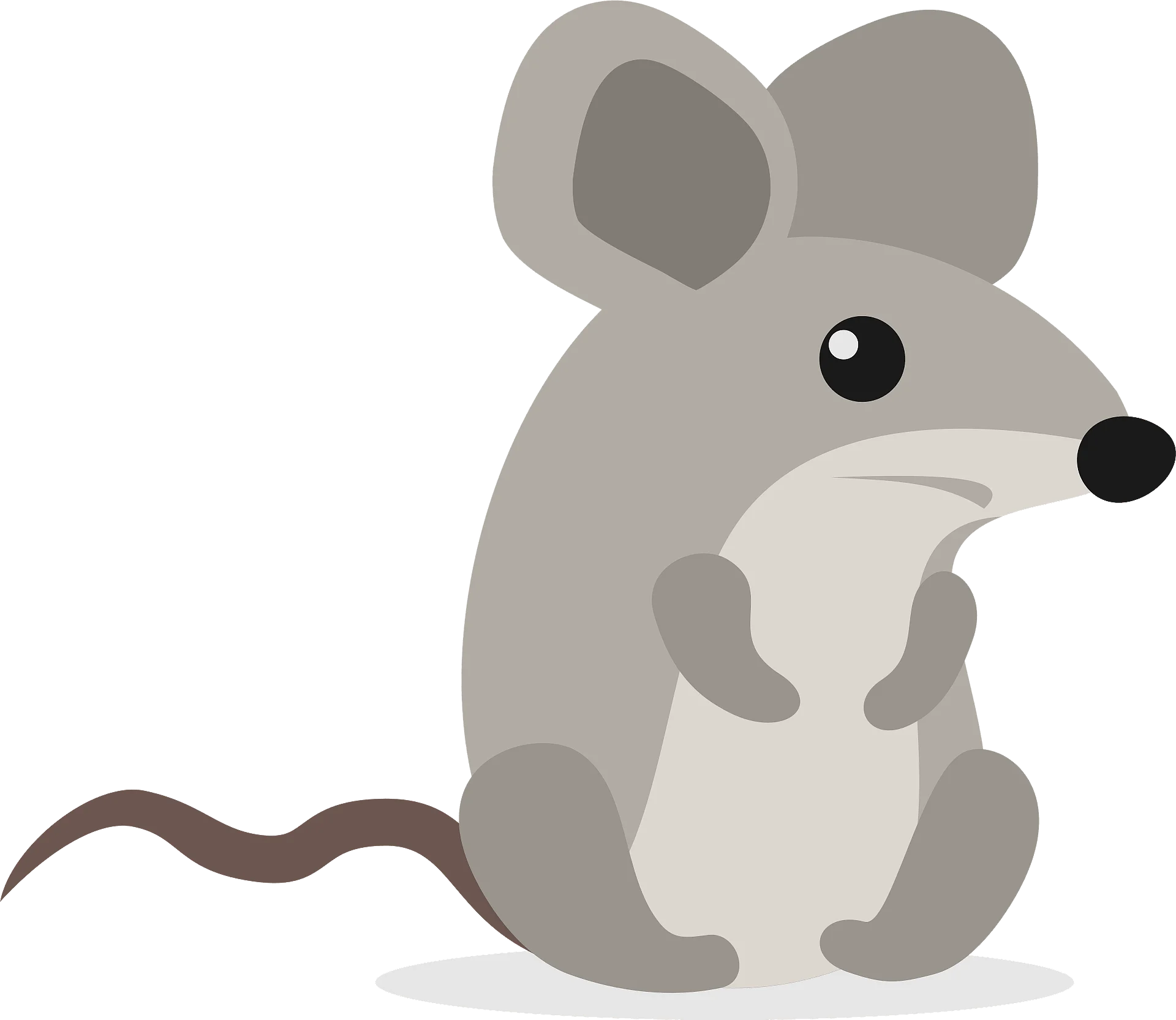 Adorable Gray and White Minimalist Mouse Clipart Design for Kids