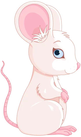 Adorable Pastel Pink Baby Mouse Kawaii Style Cartoon Clipart Illustration