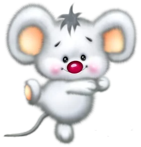 Adorable Whimsical Gray Mouse Clipart with Cute Round Cheeks and Playful Stance