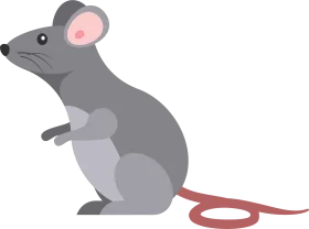 Charming Gray Mouse Clipart Illustration with Soft Rounded Design