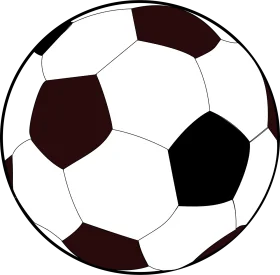 Classic Black and White Soccer Ball Clipart Illustration with Hexagonal Design