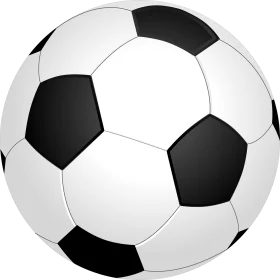 Classic Black and White Soccer Ball Traditional Sports Clipart Design