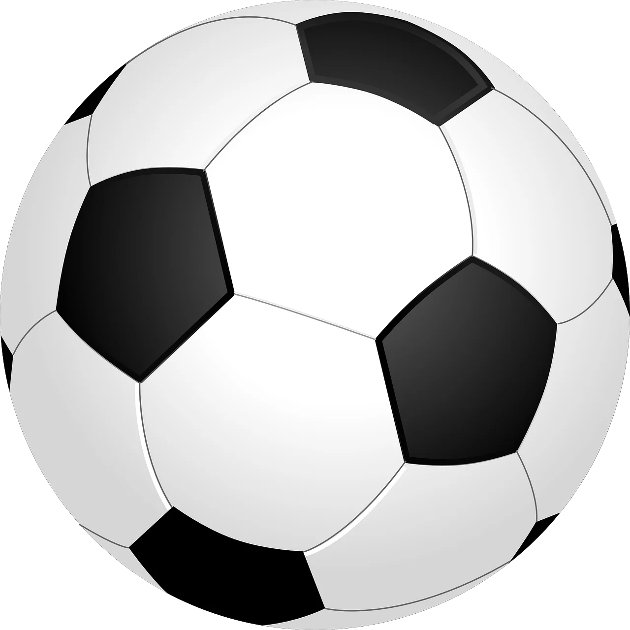 Classic Black and White Soccer Ball Traditional Sports Clipart Design