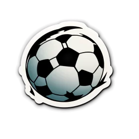 Classic Soccer Ball Clipart Sticker Design with Monochromatic Geometric Patterns